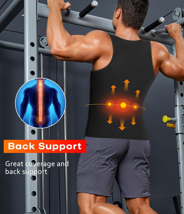 Junlan Sauna Suit for Men 2 in 1 Waist Trainer Sauna Shirt for Men Sweat Band for Stomach