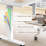 Veken 55 Inch Large Electric Standing Desk, 4 Memory Heights Adjustable,Sit to Stand Up, Work Home Office Computer Table for Study, Walking Pad, Writing, and Games, Wooden Desktop Desks, White
