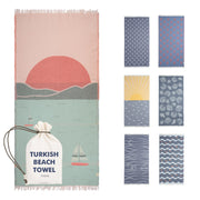 Turkish Beach Towel - Large 36 x 71 | Quick Dry Beach Towel is Essential for Enjoying A Day at The Beach | Sand Free Beach Towels for Clean and Comfortable Experience (Sunset, Large)