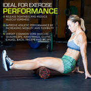 ProsourceFit High Density Foam Rollers 12 - inches Long, Firm Full Body Athletic Massage Tool for Back Stretching, Yoga, Pilates, Post Workout Muscle Recuperation, Black/Green