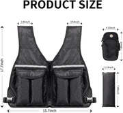 Prodigen Adjustable Weighted Vest, 0-10 lb/0-12 lb/0-18 lb Weight Vest for Women and Man with 8 Removable Sandbag and Pocket | Weighted Vest for Walking, Running, Weight Loss, Strength Training