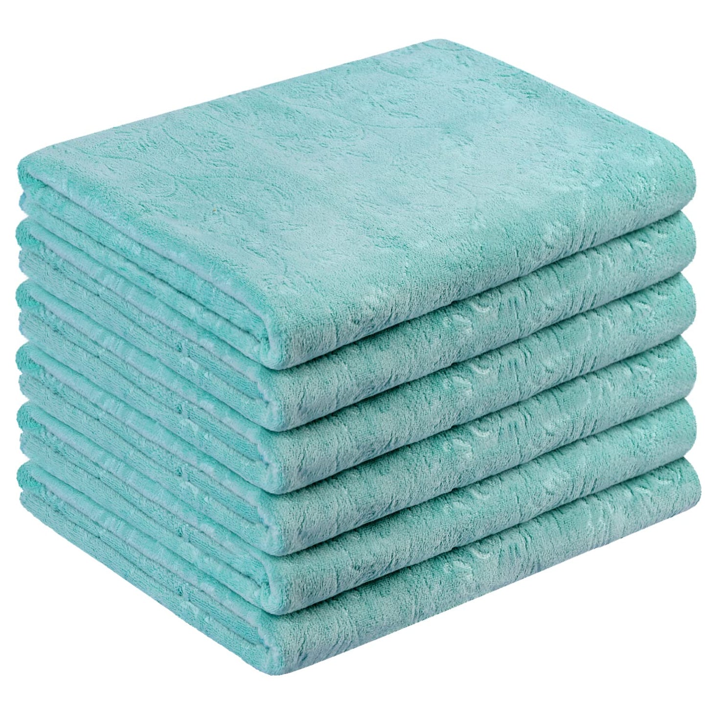JML Microfiber Bath Towels, Oversized, Ultra Soft, Super Absorbent and Fast Drying, No Fading Large Bathroom Towel Set for Sport, Travel, Fitness, SPA and Yoga (Coral Fleece - Blue, 30 in x 60 in)