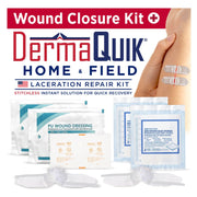 Laceration Kit - 2 Patented Laceration Closure Strips, Upgrade from Small Butterfly Bandages Wound Closure Strips, Breathable, Zip Stitchless Kit for Kids to Elderly - Home & Field Use