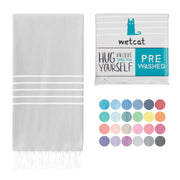 WETCAT Turkish Beach Towel Oversized (38"x71") 100% Turkish Cotton, Made in Turkey - Sand Free, Extra Large, Ultra Soft, Quick Drying, Compact & Lightweight for Travel - Blue