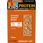 KIND Protein Snack Bar, Crunchy Peanut Butter, Healthy Snacks, Gluten Free, 12g Plant Protein, 12 Count