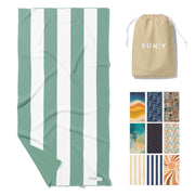 SUN'Y Waffle Microfiber Beach Towel – Sand Free, Quick Dry, Ultra Absorbent, Lightweight & Compact Travel Towel with Carry Bag - Large (63” x 31.5”), Boho