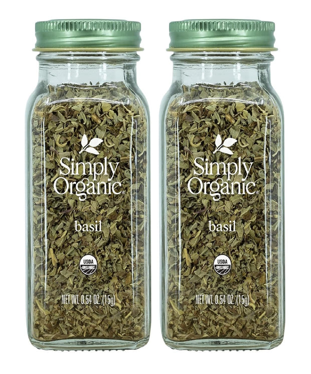 Simply Organic Pure Egyptian Basil Leaf, 0.54 Ounce Bottle, Cut and Sifted, Herbaceous and Aromatic, Popular on Pizza, Kosher