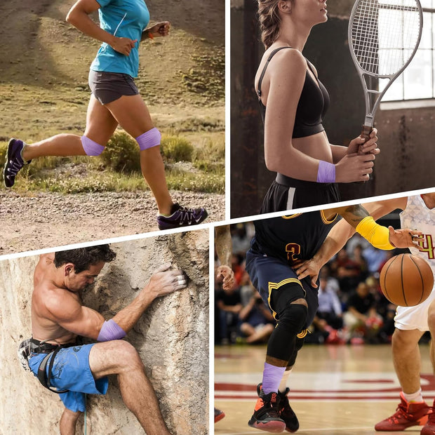 OK TAPE Pre Wrap Tape (4-Rolls) - Athletic Foam Underwrap for Sports, Protect for Ankles Wrists Hands and Knees, 2.75 Inches x 30 Yards - Black/Pink/Beige/White