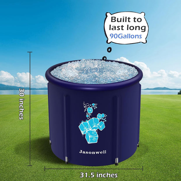 Jasonwell Ice Bath Tub for Athletes - Heavy Duty Cold Water Therapy Plunge Tub Ice Pod for Recovery Portable Ice Barrel Plunge Pool for Outdoor Inflatable Hot Tub Bathtub at Home for Adults