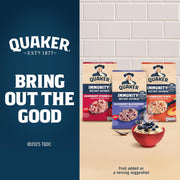 Quaker Immunity Instant Oatmeal, Blueberry Blackberry, Good Source of Vitamins C, D, & Zinc, Whole Grains, No Artificial Flavors, No Colors from Artificial Sources, 1.41 oz Packets, (6 Pack)
