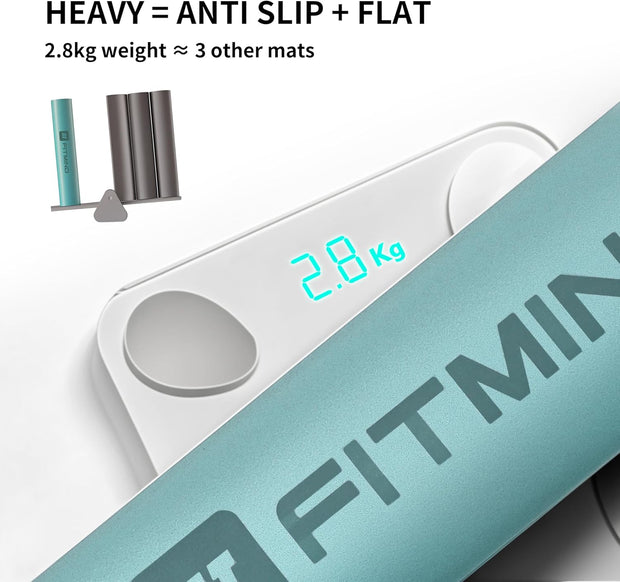 Professional PU Rubber Yoga Mat, Double-Sided Non Slip Sweat Resistant Exercise Mat for Men Women, Comfortable Extra Long & Wide for Yoga, Pilates, Fitness, Home Gym, 72"×26.8"×0.18"(4.5mm)Thick