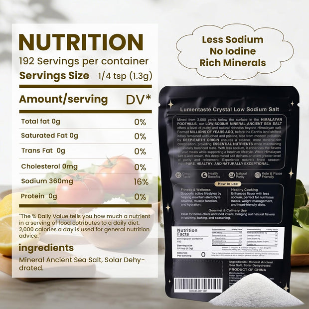 Salt for Pickling, Canning & Cooking | Fine Grain Table Salt with Natural Minerals | For Steak & Baking | Lite Low Sodium Healthy Salt, Resealable 8.8oz (Pack of 2)