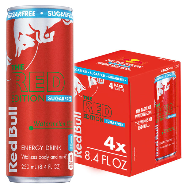 Red Bull Amber Edition Sugar Free Energy Drink, Strawberry Apricot, with 80mg Caffeine plus Taurine & B Vitamins, 8.4 Fl Oz, 6 Packs of 4 Cans (Pack of 24)