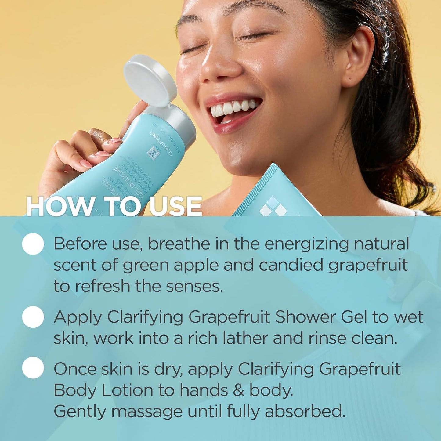 Andalou Naturals Body Wash, Clarifying Grapefruit Shower Gel, Gentle Exfoliating Salicylic Acid Body Wash with Tea Tree & Witch Hazel, Targets Back Acne, Blemishes & Excess Oil, 8.5 fl oz