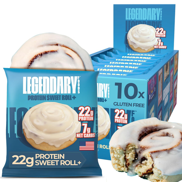 Legendary Foods Frosted Milk Chocolate 22g Protein Bars – Gluten-Free, Low Carb Meal Option – Sweet Zero Sugar Snack, Keto-Friendly – 10-Pack High Protein Pre- or Post-Workout Nutrition Bars