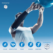 LP SUPPORT 668 Elbow Compression Sleeve Brace, Tennis and Golfer’s Elbow, Tendonitis, For Workouts, Men & Women (1-Pack)