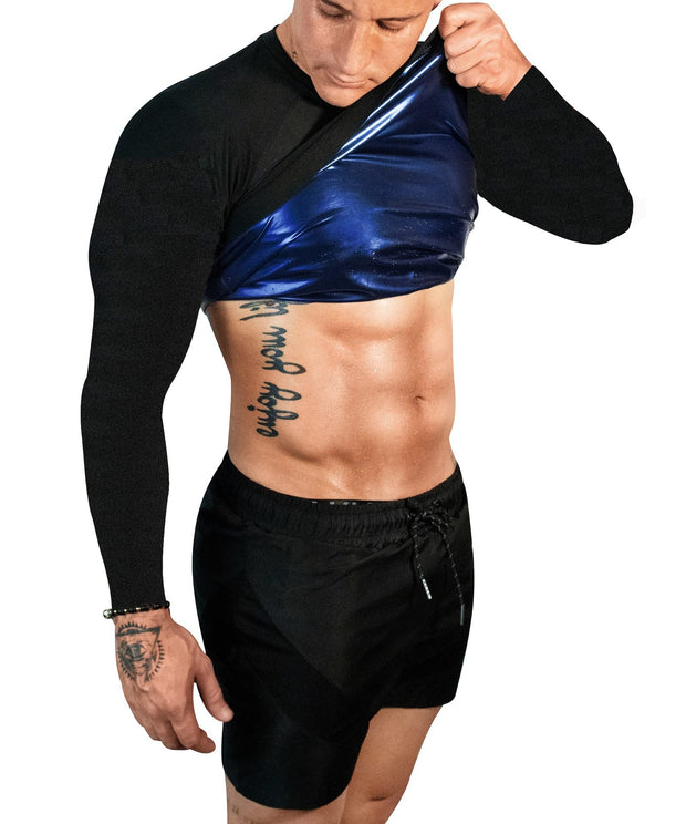 Sauna Shirt for Men Long Sleeve Sauna Suit Heat Trapping Workout Shirts Sweat Enhance Vest for Workout Sports