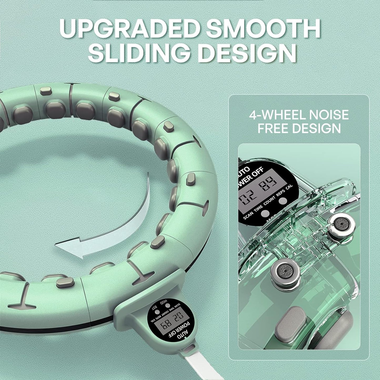30/12 Knots, Magnetic Lock Weighted Hula Hoop for Adults Weight Loss, Infinity Hoop Plus Size, Children Adults Home Outdoors, Fitness Exercise, Abdominal Toner