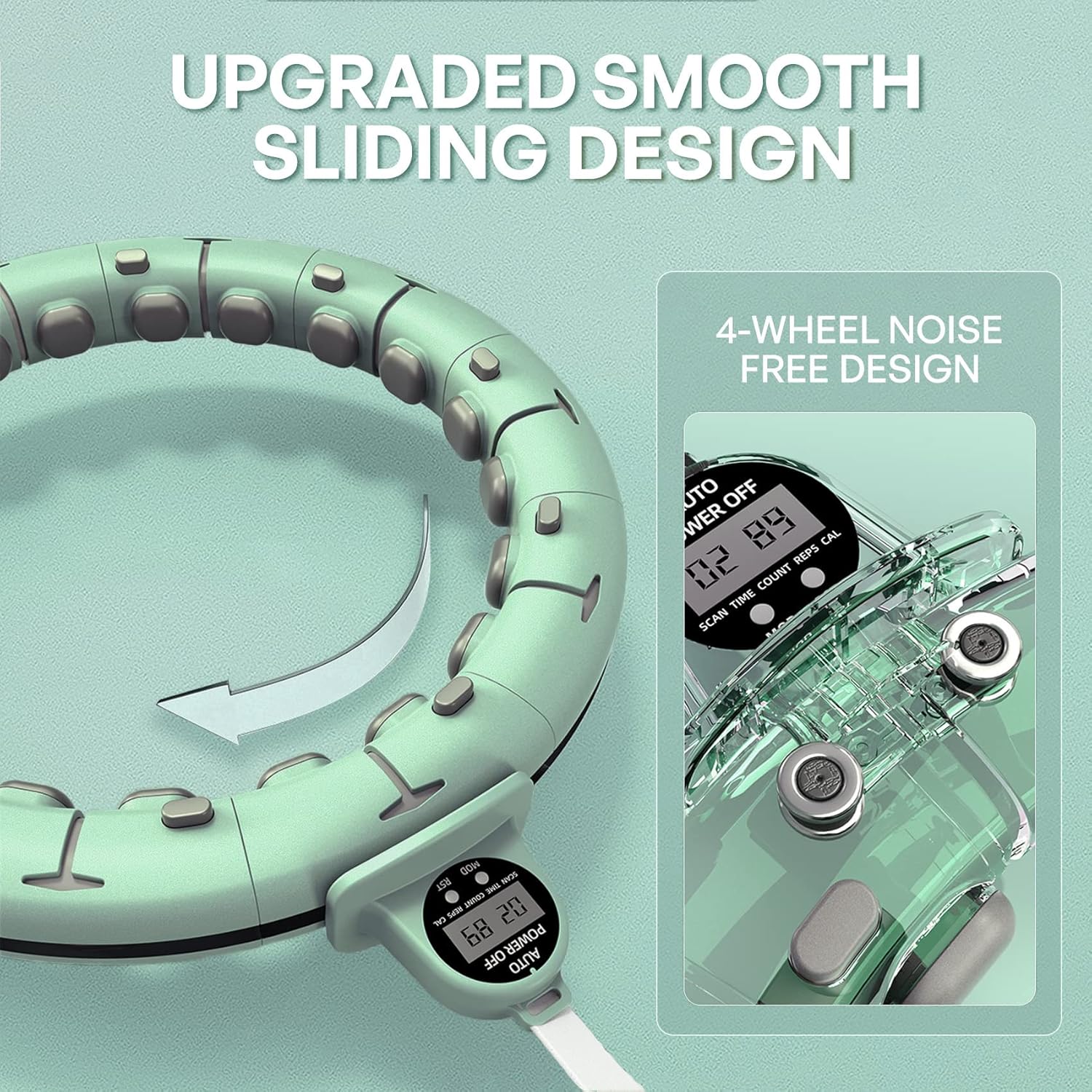 30/12 Knots, Magnetic Lock Weighted Hula Hoop for Adults Weight Loss, Infinity Hoop Plus Size, Children Adults Home Outdoors, Fitness Exercise, Abdominal Toner