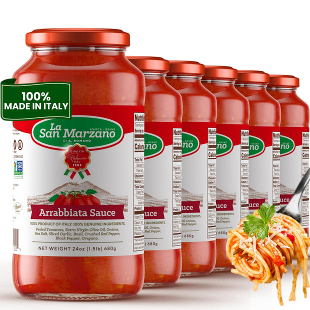 La San Marzano Marinara Sauce, 24 oz, Pasta Sauce Made in Italy, All Purpose Tomato Premium Quality, All Natural, Mediterranean Diet, Non GMO, Vegan, Gluten Free