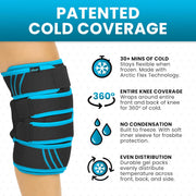 Vive Knee Ice Pack Wrap - Cold/Hot Gel Compression Brace - Heat Support Strap for Arthritis Pain, Tendonitis, ACL, Athletic Injury, Osteoarthritis, Women, Men, Running, Meniscus and Patella Surgery