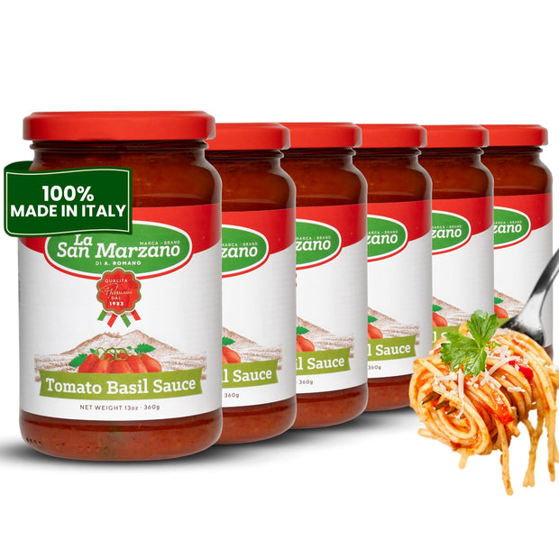 La San Marzano Marinara Sauce, 24 oz, Pasta Sauce Made in Italy, All Purpose Tomato Premium Quality, All Natural, Mediterranean Diet, Non GMO, Vegan, Gluten Free