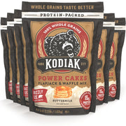 Kodiak Grizzly Size Power Cakes Mix, Buttermilk, High Protein,100% Whole Grains (Pack of 6 Bags)