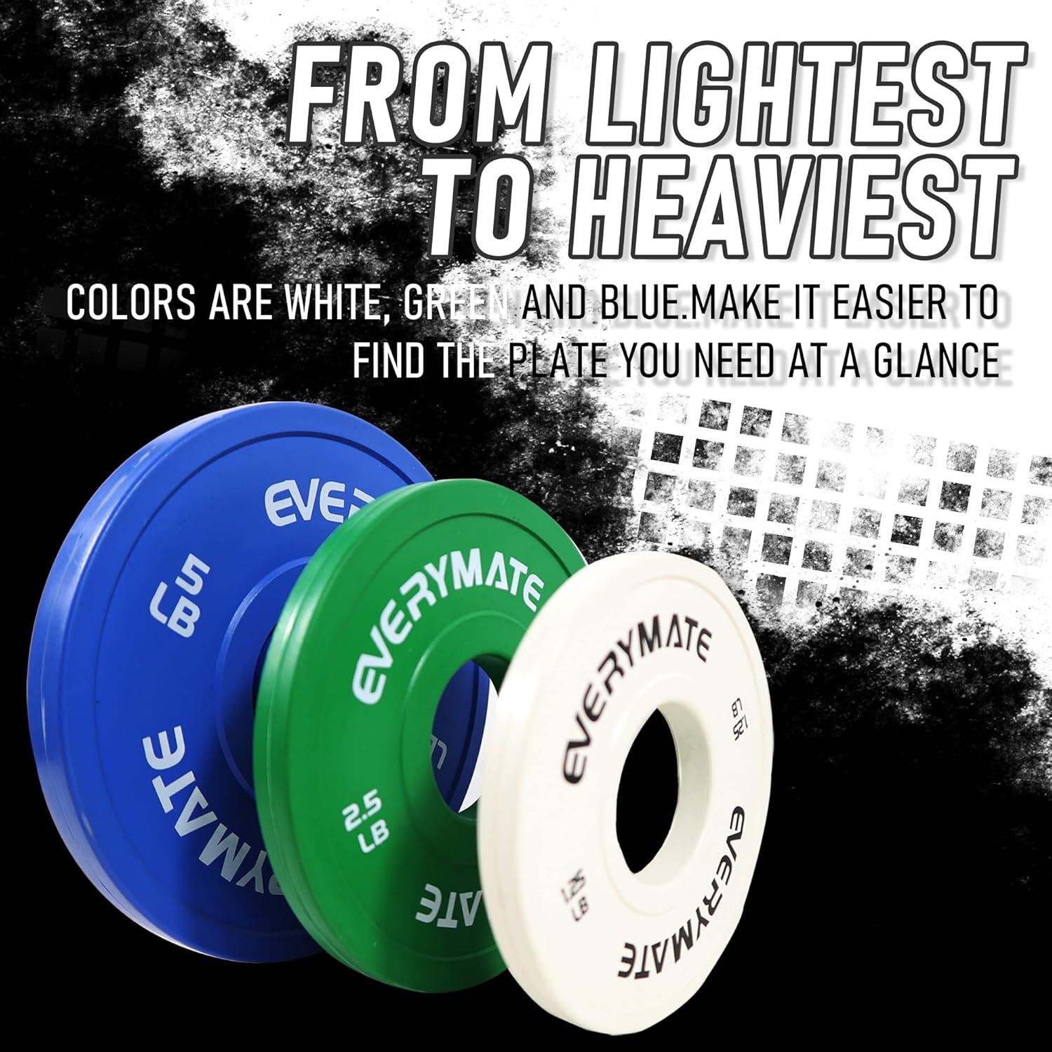 Change Weight Plates 1.25LB 2.5LB 5LB Set Fractional Plate Olympic Bumper Plates for Cross Training Bumper Weight Plates Steel Insert Strength Training Weight Plates