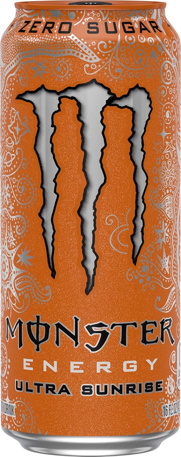 Monster Energy Drink, Ultra Sunrise, 16 Fl Oz (Pack Of 10)