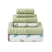 Modern Threads Oxford 6-Piece 100% Cotton Towel Set – Yarn Dyed Jacquard & Solid – Includes 2 Bath Towels, 2 Hand Towels, 2 Washcloths – Absorbent, Quick Dry, Soft & Durable – Aqua