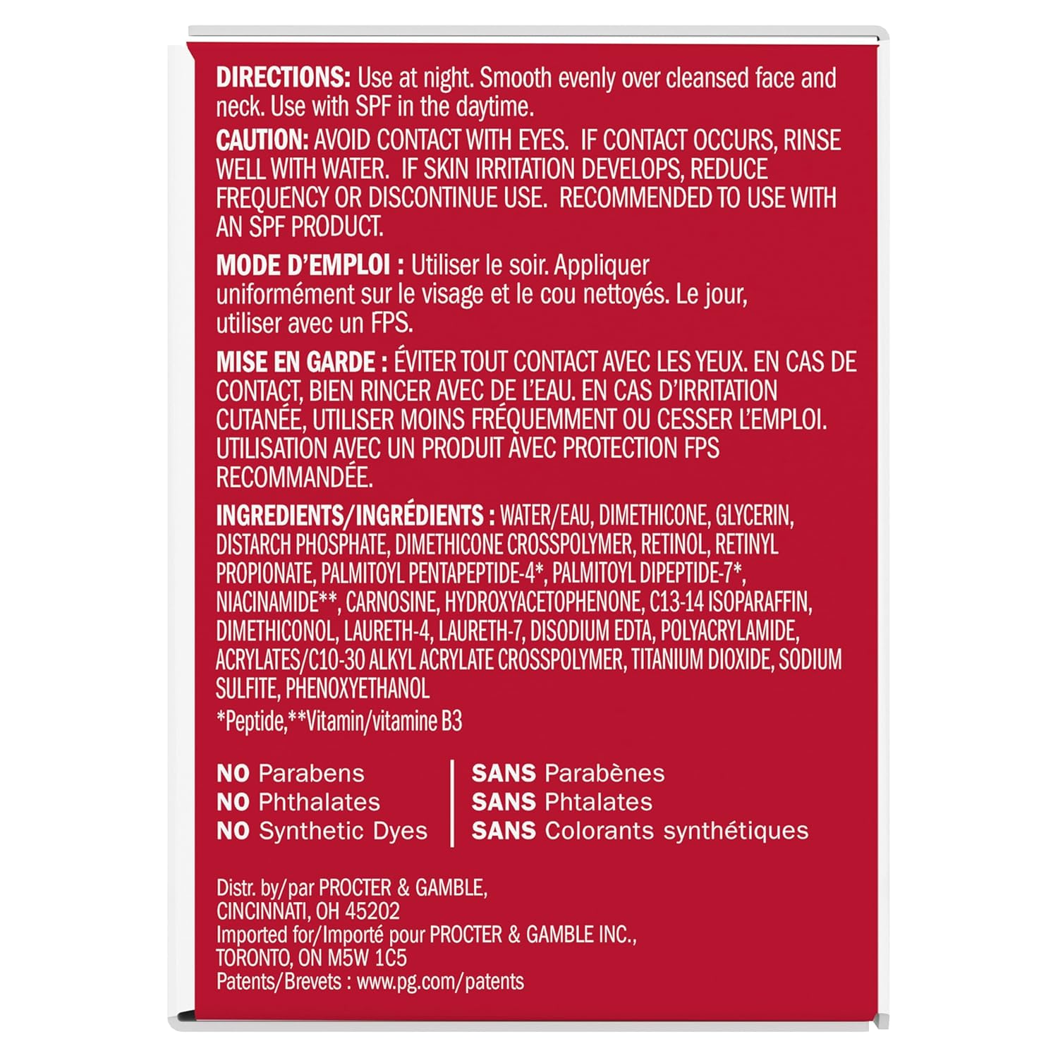 Olay Retinol Face Moisturizer, 24 MAX Anti-Aging Night Cream for Women, Fragrance-Free, Non Greasy - Anti-Wrinkle, Smooth Fine Lines, Tightening, Hydrating Skin Care - Peptides, Glycerin, 1.7 Oz