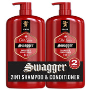 Old Spice Swagger 2-in-1 Shampoo and Conditioner Set for Men, Cedarwood Lime Scent, Healthier, Fuller, More Moisturized Looking Hair, Barbershop Quality, 29.2 Fl Oz Each, Twin Pack