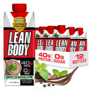 Lean Body Ready-to-Drink Chocolate Protein Shake, 40g Protein, Whey Blend, 0 Sugar, Gluten Free, 22 Vitamins & Minerals, LABRADA, 17 Fl Oz (Pack of 12)