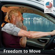 Shoulder Brace - Support & Injury Prevention Brace- Joint Pain Releaser- Shoulder Compression Wrap Strap - Adjustable Injury Accessories for Shoulders - Premium Quality Strap by FIGHTECH (Pink, L-XL)