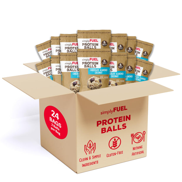 simplyFUEL Whole Food Protein Balls with Probiotics - Chocolate Coconut Peanut Butter Snacks - 8g Protein Snack - Gluten Free Energy Balls