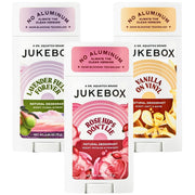 JUKEBOX Natural Deodorant for Women 3 Pack Sampler Gift Pack–Lavender Fields Forever, Rose Hips Don't Lie, Vanilla on Vinyl