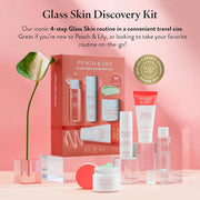 Peach & Lily - Glass Skin Discovery Kit (4 Products) - Cleanser, Essence, Serum, & Cream - Facial Skincare Set - Acne Routine - Trial & Travel Size - Vegan, Gluten Free, & Cruelty Free - Korean Beauty