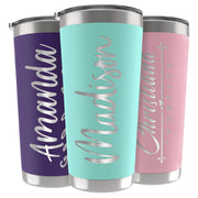 Personalized Gifts For Men - 20 Oz. Custom Tumblers w/Lid, Black - Insulated Travel Coffee Mugs - Optional Straw Set, Stainless Steel Double Wall Coffee Tumbler, Personalized Cups