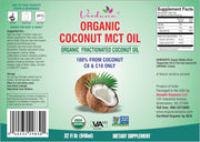 Verdana USDA Certified Organic Coconut MCT Oil –Fractionated Coconut Oil – No Palm Kernel Used – Kosher, Food Grade, Non-GMO – Great for Keto and Paleo Diets – 1Gallon
