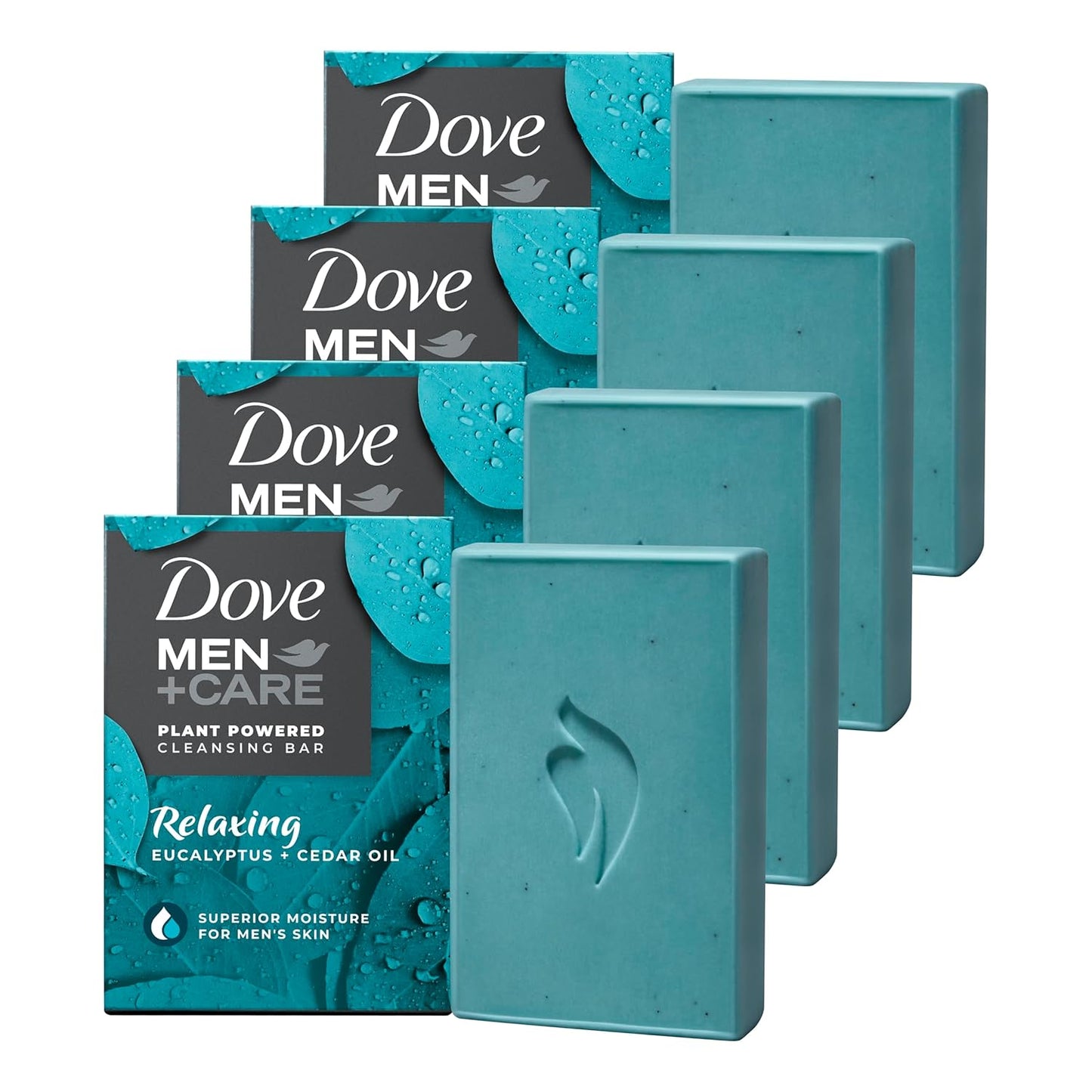 DOVE MEN CARE Plant-Based with Eucalyptus and Moisture for men`s skin, 5 Ounce (pack of 4)