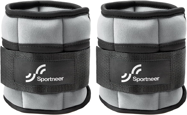 Sportneer Adjustable Ankle Weights 1 Pair 2 4 6 8 10 Lbs Leg Weight Straps for Women Men, Weighted Ankle Weights Set for Gym,Fitness, Workout,Walking, Jogging,1-5 lbs Each Ankle, 1 Pair 2-10 lbs
