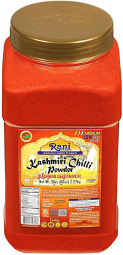 Rani Kashmiri Chilli Powder (Deggi Mirch, Low Heat) Ground Indian Spice 16oz (1lb) 454g PET Jar ~ All Natural | Salt-Free | Vegan | Kosher | Gluten Friendly