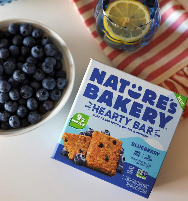 Nature’s Bakery Hearty Bars Blueberry, Whole Grains, Dairy-Free, Snack Bar, 30 Count