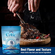 Saltix Grey Sea Salt Grey Coarse 1lb Harvested in France | 100% Natural, Organic and Unrefined | Rich in 82+ Minerals, Resealable bag (1/2lb 2 Pack)