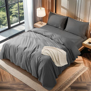 LBRO2M 100% Cotton 1200 Thread Count King Size Sheets Set Deep Pocket Up to16 inches, Bed Sheet 4 Piece (White, King)