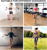 Jump Rope, Training Ropeless Skipping Rope for Fitness, Adjustable Weighted Cordless Jump Rope for Men Women Kids