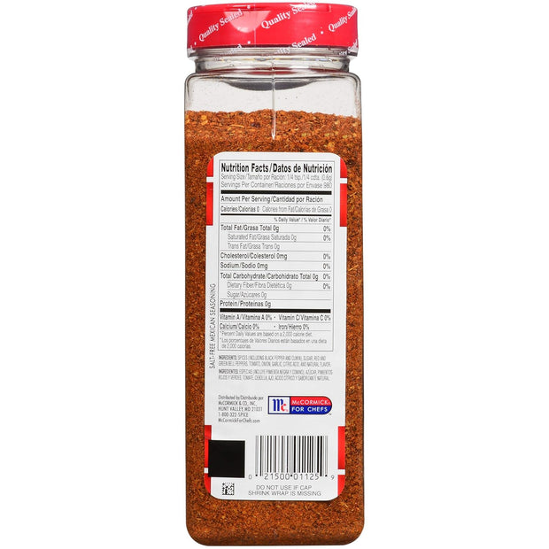 Lawry's Salt Free Mexican Seasoning, 20.75 oz - One 20.75 Ounce Container of Mexican Spice Blend, Perfect for Fajitas, Ground Meats, Rice Bowls, Vegetables and Reduced Sodium Diets