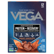 Vega Sport Vegan Protein Powder + Recovery - 30g Plant Based Protein per Serving, Chocolate, 19 Servings, 5g BCAAs, Probiotics, NSF Certified, For Shakes & Smoothies, 1.8lbs (Packaging May Vary)