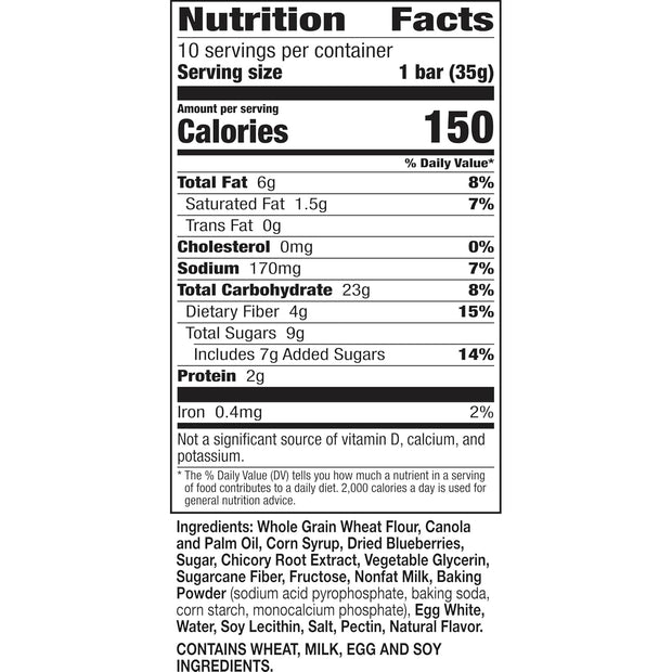 Nature Valley Soft Baked Muffin Bars, Blueberry, Snack Bars, 10 Bars, 12.4 oz
