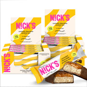 Nick's Protein Bars Crispy Cookie Chocolate, High Protein, Low Calories, Low Carb, Keto Friendly Snacks No Added Sugar (Multipack 12 bars x 50g), Crispy Cookie flavor